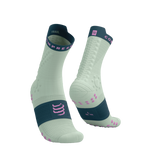 COMPRESSPORT Skarpetki do biegania trailowe PRORACING SOCKS V4 TRAIL aqua/stargazer/cyclamen