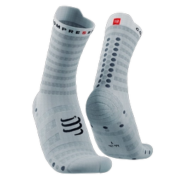 COMPRESSPORT Skarpetki do biegania PRORACING SOCKS V4 ULTRALIGHT RUN HIGH white/alloy