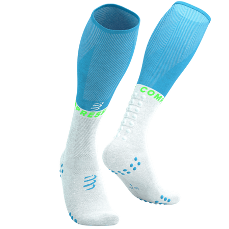 COMPRESSPORT Skarpety kompresyjne FULL SOCKS OXYGEN norse blue/neon green