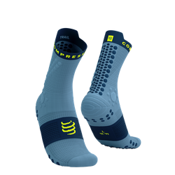 COMPRESSPORT Skarpetki do biegania trailowe PRORACING SOCKS V4 TRAIL denim/poseidon