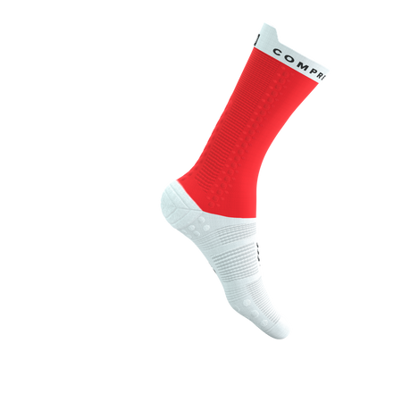 COMPRESSPORT Skarpetki rowerowe PRORACING SOCKS V4 BIKE fluo red/white