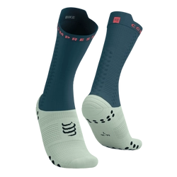COMPRESSPORT Skarpetki rowerowe PRORACING SOCKS V4 BIKE stargazer/aqua/fluo red