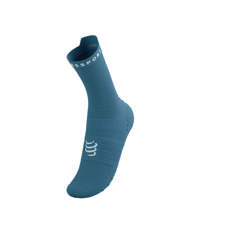 COMPRESSPORT Skarpetki do biegania wysokie PRORACING SOCKS V4 RUN HIGH niagara blue/white