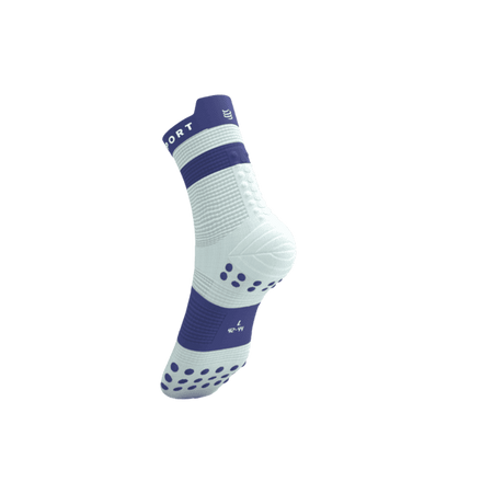 COMPRESSPORT Skarpetki do biegania wysokie PRORACING SOCKS V4 RUN HIGH star white/orient blue