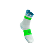 COMPRESSPORT Skarpetki do biegania wysokie PRORACING SOCKS V4 RUN HIGH white/norse blue/neon green