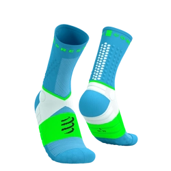 COMPRESSPORT Skarpetki do biegania ULTRA TRAIL SOCKS V2.0 norse blue/neon green