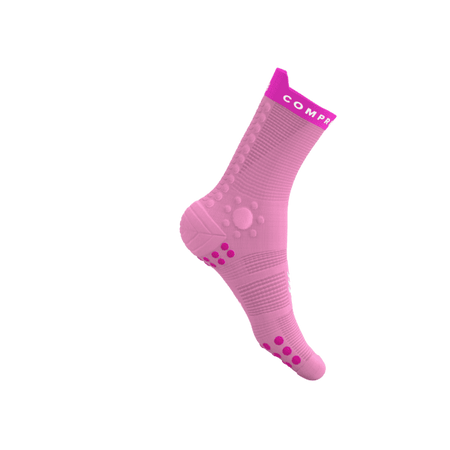 COMPRESSPORT Skarpetki do biegania trailowe PRORACING SOCKS V4 TRAIL begonia/neon pink