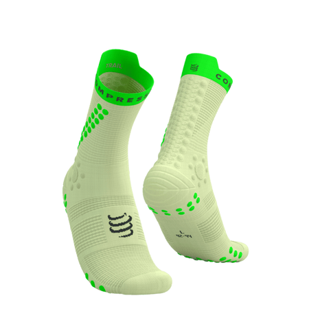 COMPRESSPORT Skarpetki do biegania trailowe PRORACING SOCKS V4 TRAIL lime/neon green