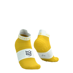 COMPRESSPORT Skarpetki do biegania krótkie PRORACING SOCKS V4 RUN LOW lemon/white