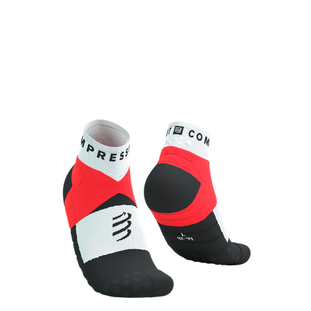 COMPRESSPORT Skarpetki do biegania ULTRA TRAIL LOW SOCKS V2.0 fluo red/white