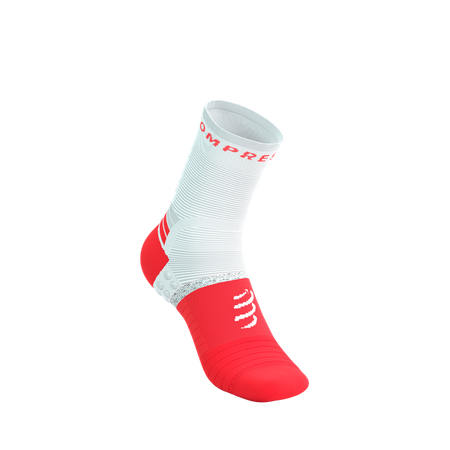 COMPRESSPORT Skarpetki do biegania PRO MARATHON SOCKS V2.0 fluo red/white