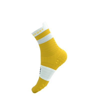 COMPRESSPORT Skarpetki do biegania wysokie PRORACING SOCKS V4 RUN HIGH lemon/white