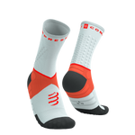 COMPRESSPORT Skarpetki do biegania ULTRA TRAIL SOCKS V2.0 gray violet/tigerlily