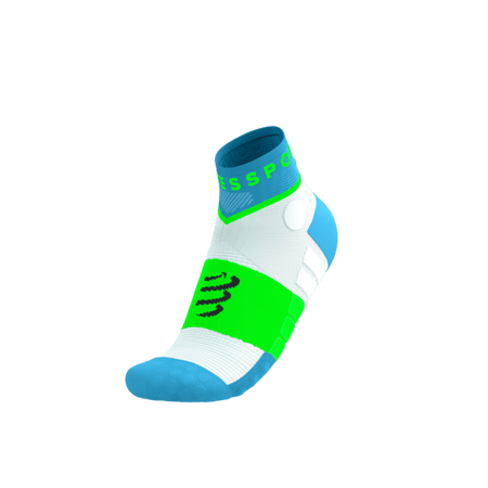 COMPRESSPORT Skarpetki do biegania ULTRA TRAIL LOW SOCKS V2.0 norse blue/neon green