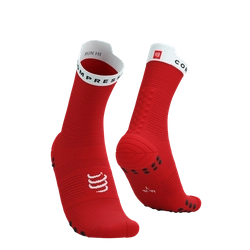 COMPRESSPORT Skarpetki do biegania wysokie PRORACING SOCKS V4 RUN HIGH red/white