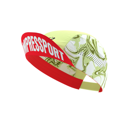 COMPRESSPORT Czapka biegowa PRO RACING CAP green camo/fluo red