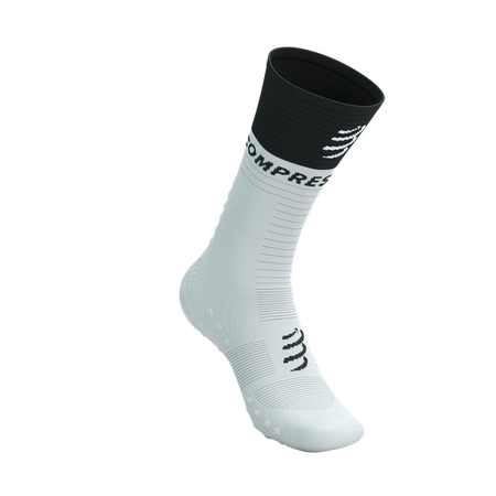 COMPRESSPORT Skarpetki kompresyjne do biegania MID COMPRESSION SOCKS V2.0 white/black
