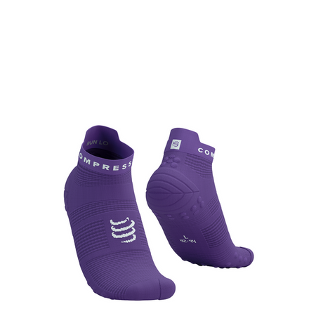 COMPRESSPORT Skarpetki do biegania krótkie PRORACING SOCKS V4 RUN LOW lilac/white