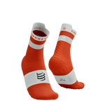COMPRESSPORT Skarpetki do biegania wysokie PRORACING SOCKS V4 RUN HIGH tigerlily/white