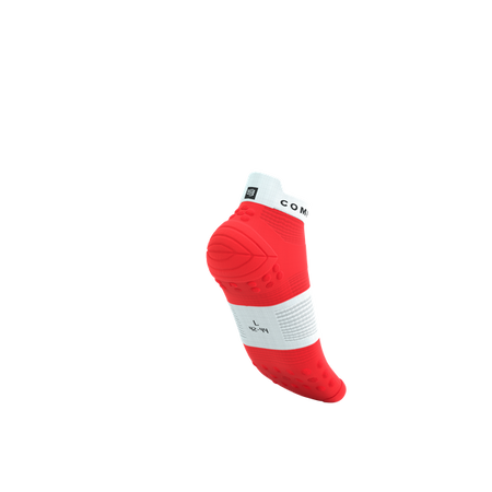 COMPRESSPORT Skarpetki do biegania krótkie PRORACING SOCKS V4 RUN LOW fluo red/white