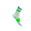 COMPRESSPORT Skarpetki do biegania wysokie PRORACING SOCKS V4 RUN HIGH white/norse blue/neon green