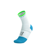 COMPRESSPORT Skarpetki do biegania PRO MARATHON SOCKS V2.0 white/norse blue/neon green