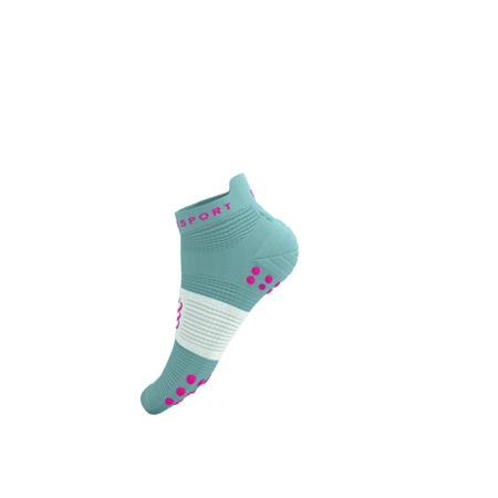 COMPRESSPORT Skarpetki do biegania krótkie PRORACING SOCKS V4 RUN LOW ether/neon pink