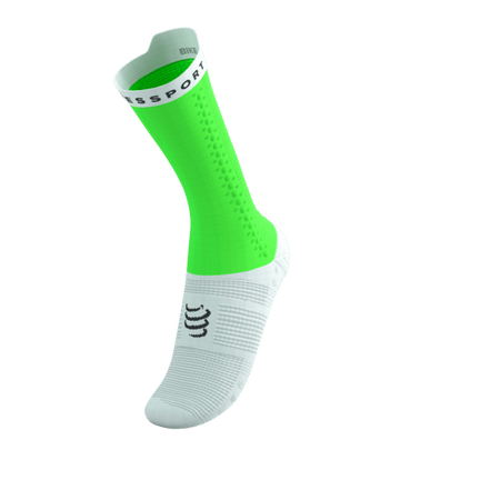 COMPRESSPORT Skarpetki rowerowe PRORACING SOCKS V4 BIKE neon green/white