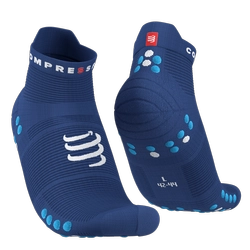 COMPRESSPORT Skarpetki do biegania krótkie PRORACING SOCKS V4 RUN LOW sodalite/fluo blue