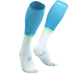 COMPRESSPORT Skarpety kompresyjne FULL SOCKS OXYGEN norse blue/neon green
