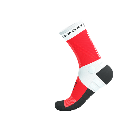 COMPRESSPORT Skarpetki do biegania ULTRA TRAIL SOCKS V2.0 white/fluo red