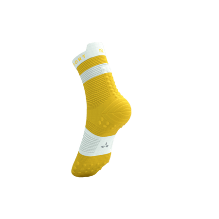 COMPRESSPORT Skarpetki do biegania wysokie PRORACING SOCKS V4 RUN HIGH lemon/white