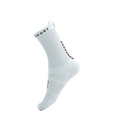 COMPRESSPORT Skarpetki do biegania wysokie PRORACING SOCKS V4 RUN HIGH white/black