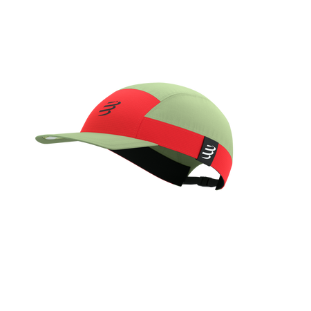 COMPRESSPORT Czapka biegowa 5 PANEL LIGHT CAP nile/fluo red