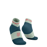 COMPRESSPORT Skarpetki do biegania ULTRA TRAIL LOW SOCKS V2.0 stargazer/aqua/fluo red