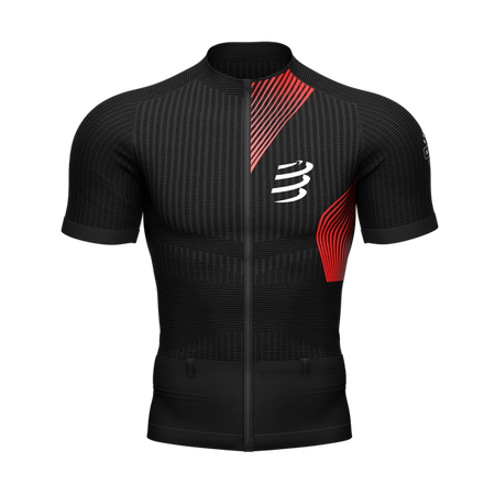 COMPRESSPORT Koszulka kompresyjna do biegania TRAIL POSTURAL SS TOP czarno-czerwona