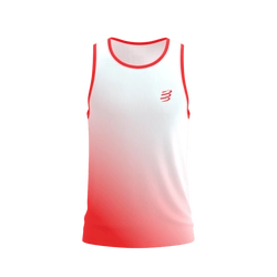 COMPRESSPORT Koszulka biegowa PERFORMANCE SINGLET fluo red/white