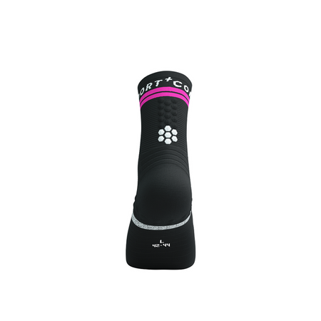 COMPRESSPORT Skarpetki do biegania PRO MARATHON SOCKS V2.0 black/safe yellow/neo pink