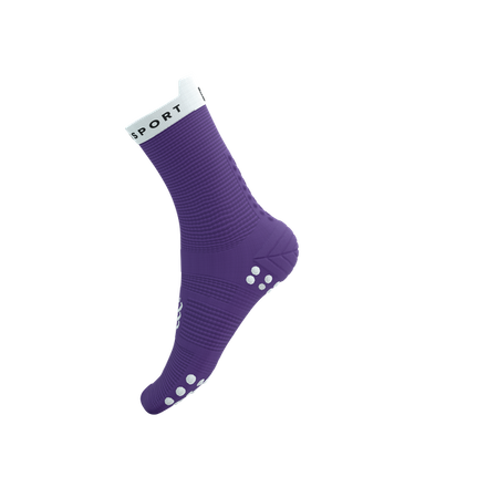 COMPRESSPORT Skarpetki do biegania wysokie PRORACING SOCKS V4 RUN HIGH lilac/white