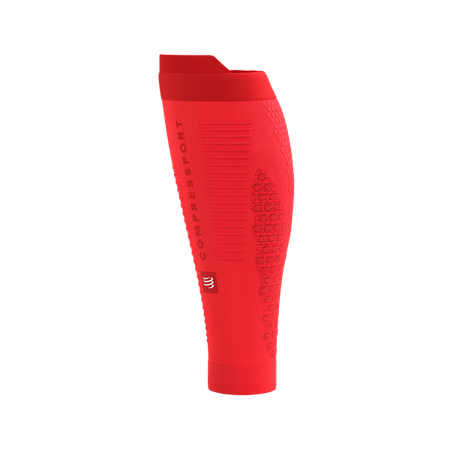 COMPRESSPORT Opaski kompresyjne na łydki R2V3 fluo red/white reflect