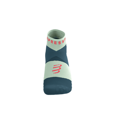 COMPRESSPORT Skarpetki do biegania ULTRA TRAIL LOW SOCKS V2.0 stargazer/aqua/fluo red