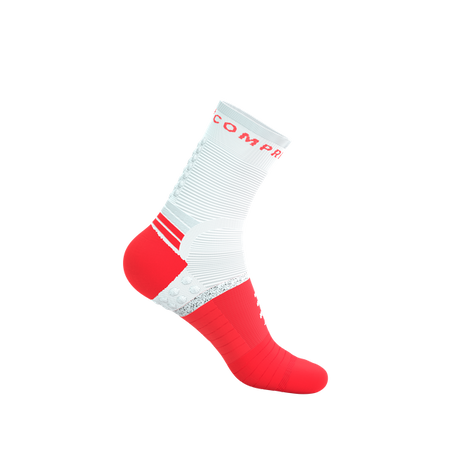 COMPRESSPORT Skarpetki do biegania PRO MARATHON SOCKS V2.0 fluo red/white