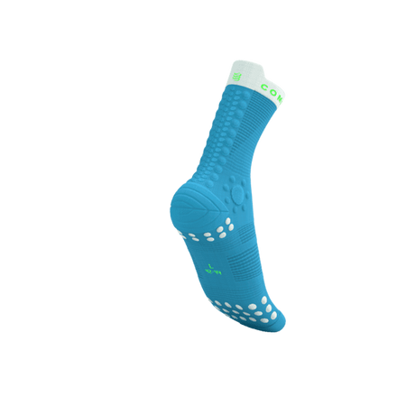 COMPRESSPORT Skarpetki do biegania trailowe PRORACING SOCKS V4 TRAIL norse blue/neon green