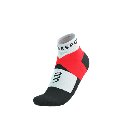 COMPRESSPORT Skarpetki do biegania ULTRA TRAIL LOW SOCKS V2.0 fluo red/white