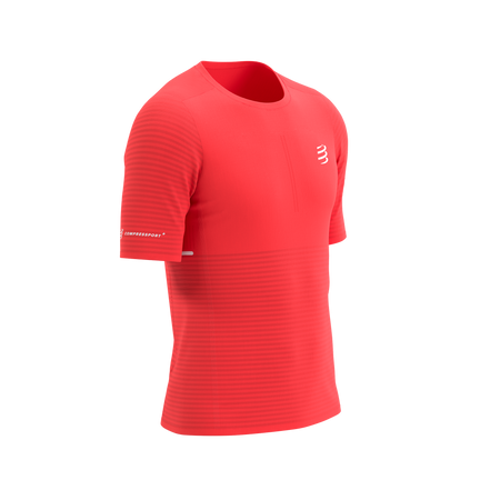 COMPRESSPORT Koszulka biegowa PRO RACING SS T-SHIRT fluo red