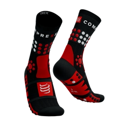 COMPRESSPORT Kompresyjne skarpetki trekkingowe TREKKING SOCKS black/core red/white