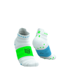 COMPRESSPORT Skarpetki do biegania PRORACING SOCKS V4 ULTRALIGHT RUN LOW white/norse blue/neon green