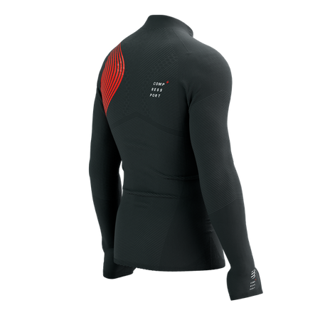 COMPRESSPORT Bluza do biegania męska WINTER TRAIL POSTURAL LS TOP black/red