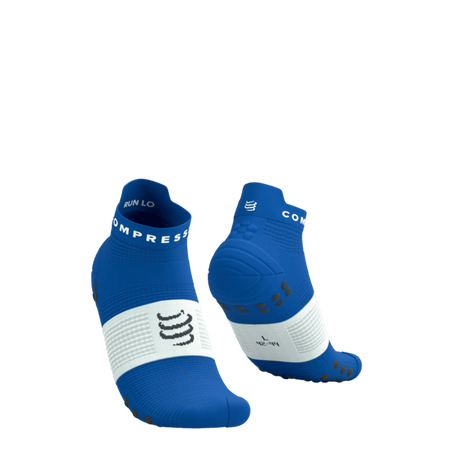 COMPRESSPORT Skarpetki do biegania krótkie PRORACING SOCKS V4 RUN LOW princess blue/white