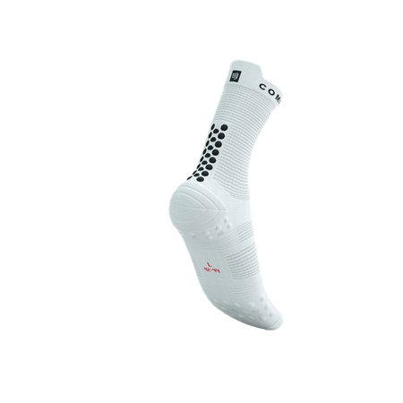 COMPRESSPORT Skarpetki do biegania wysokie PRORACING SOCKS V4 RUN HIGH white/black